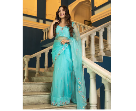 India women wearing traditional designer saree